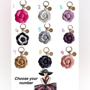 Leather Floral Gorgeous Keychain or Bag Charm